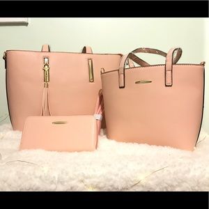 Bags - 3-piece set Blush Pink Purse,Mini Purse,Wallet Bags - 3-piece set Blush Pink Purse,Mini Purse,Wallet